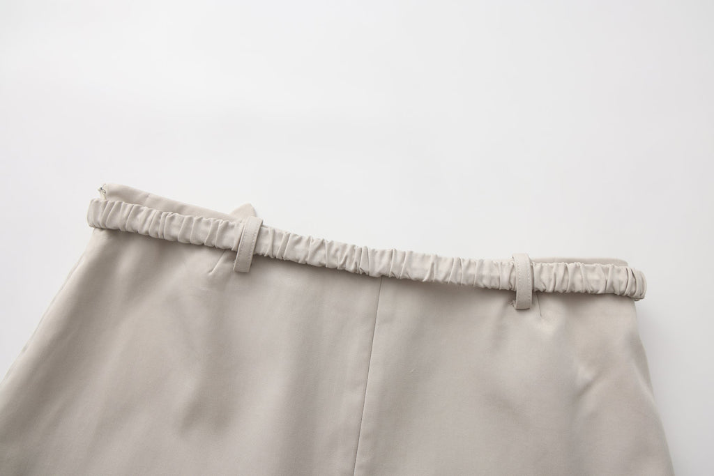 Light Grey A-Line Skirt with Beaded