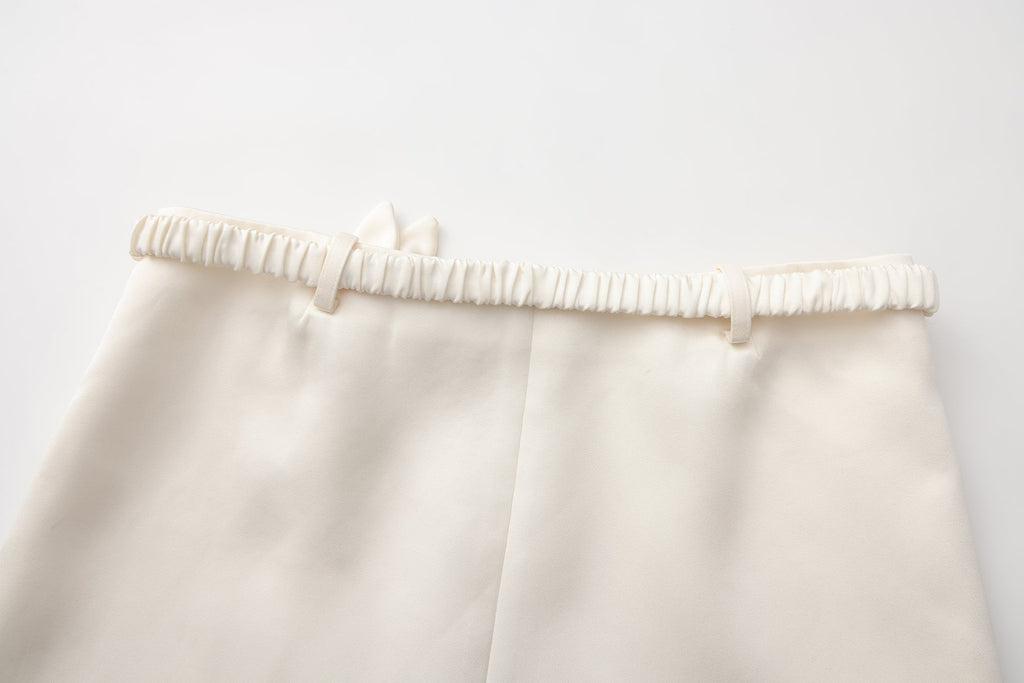 White A-Line Skirt with Beaded
