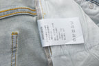 Light Blue Slim Fit Flare Jeans with Metal Buckle