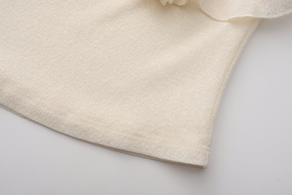 White Off-shoulder Bowknot Top