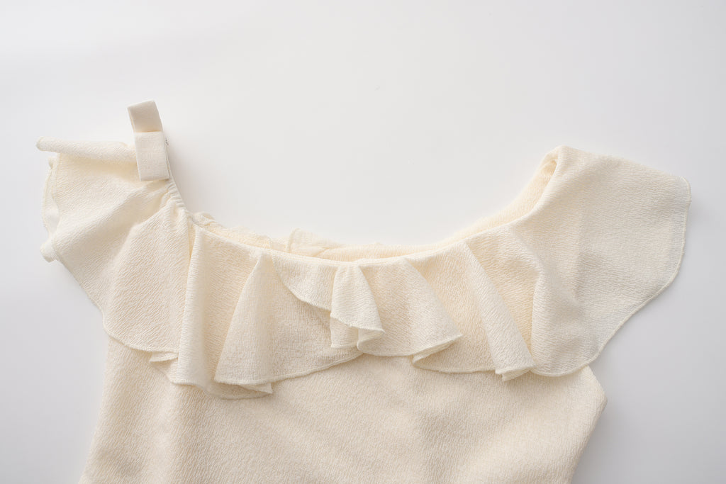 White Off-shoulder Bowknot Top