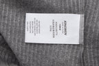 Grey Spliced Furry Collar Gold Button Cardigan