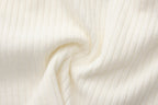 White Spliced Furry Collar Gold Button Cardigan