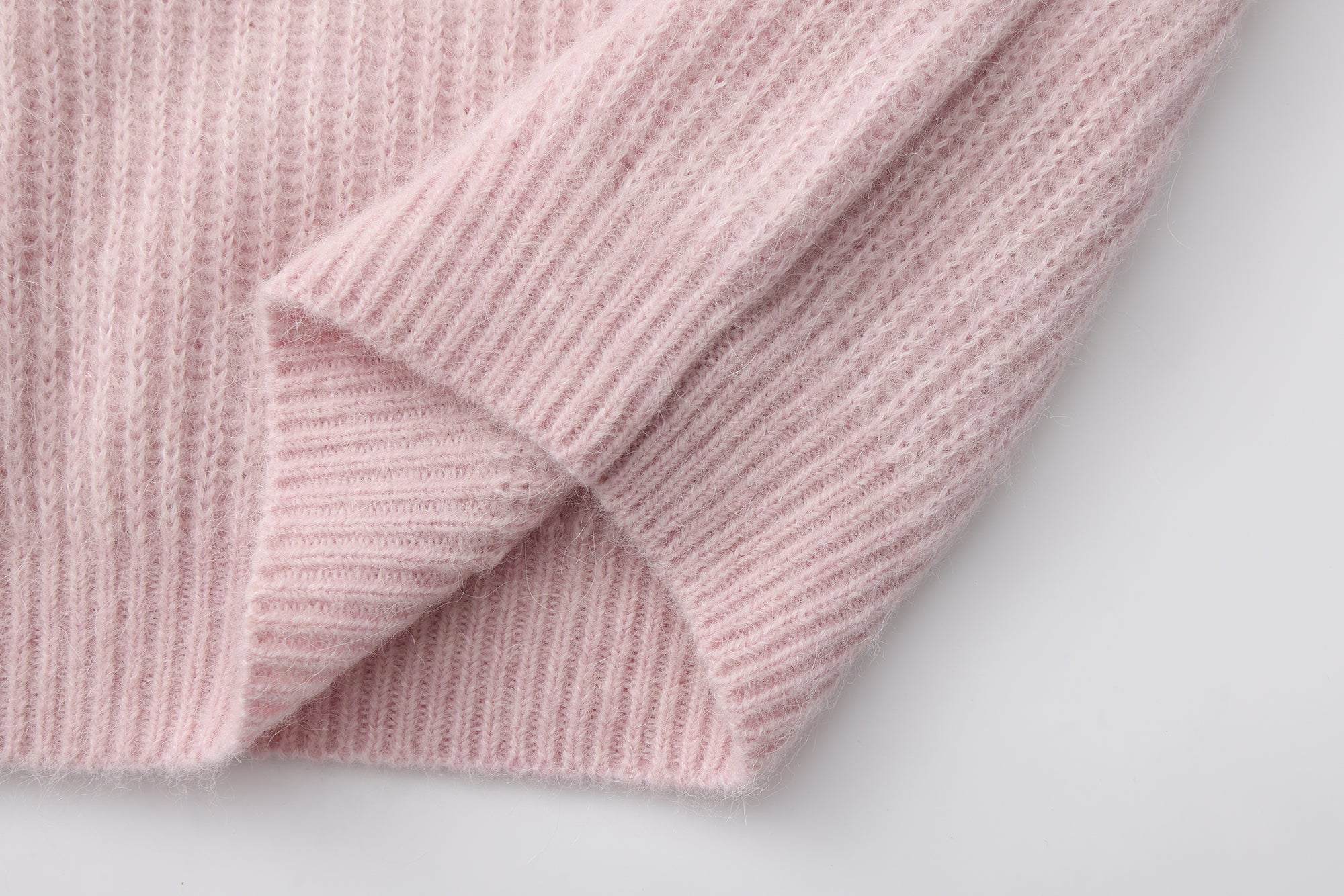 Pink Off-Shoulder Leather Buckle Iris Pattern Sweater