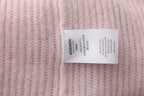 Pink Off-Shoulder Leather Buckle Iris Pattern Sweater
