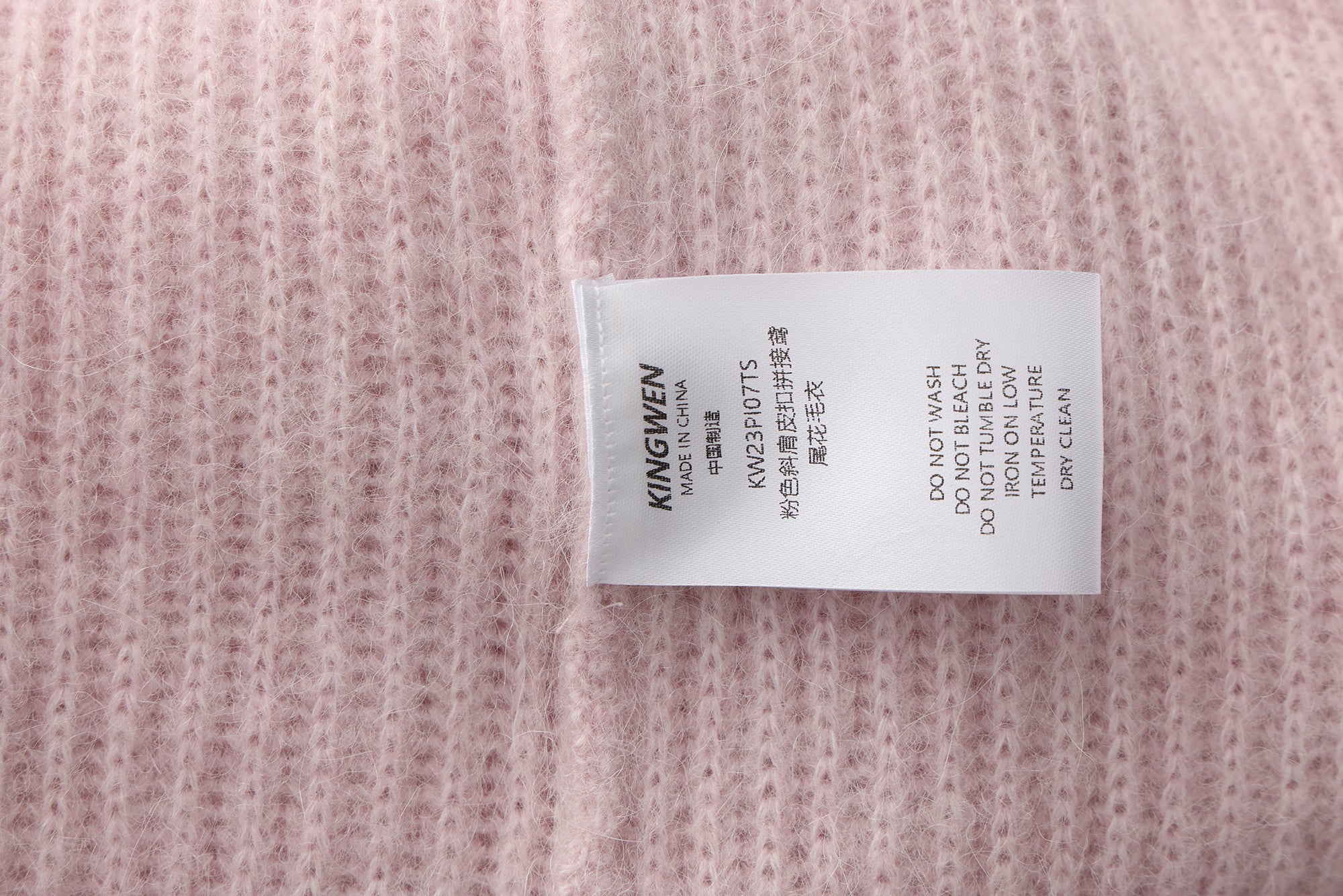 Pink Off-Shoulder Leather Buckle Iris Pattern Sweater
