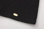 Black Silver Thread U-Neck Lace Trim Knit Cardigan