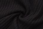 Black Silver Thread U-Neck Lace Trim Knit Cardigan