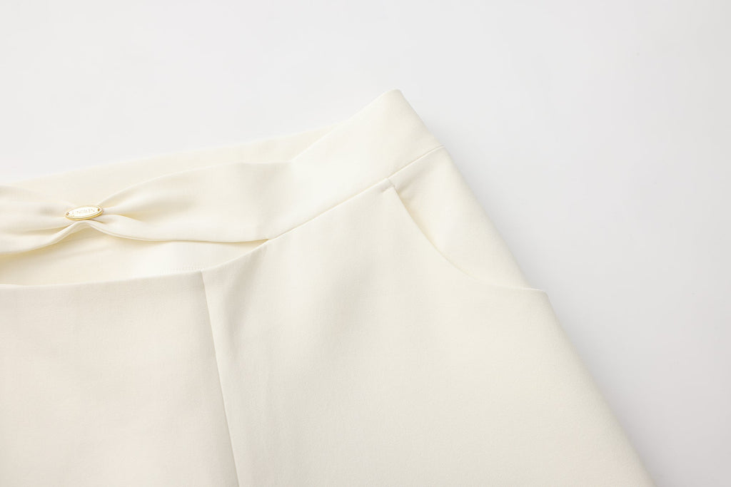 Off-White Bow Hollow Spliced Straight-Leg Pants