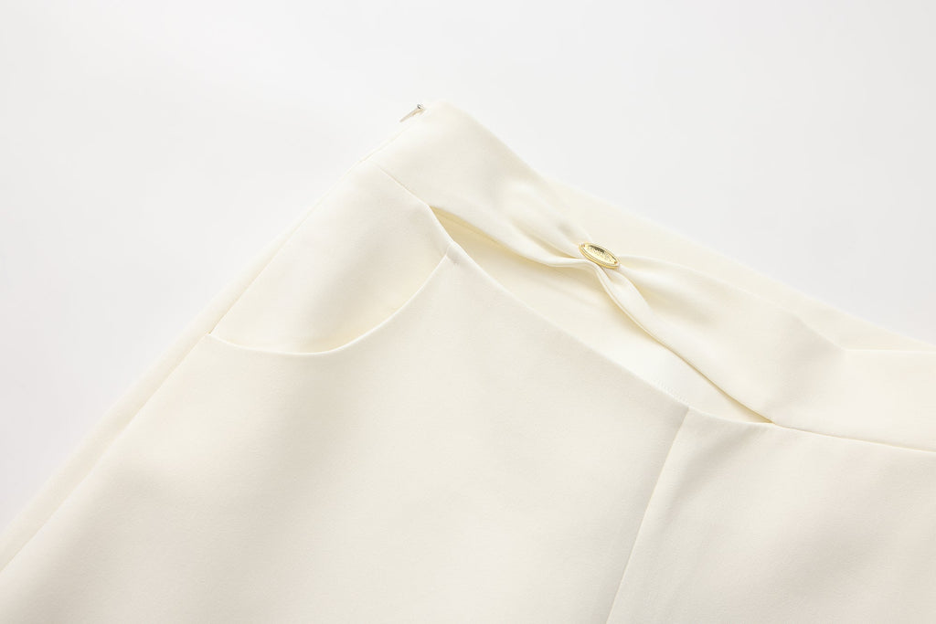 Off-White Bow Hollow Spliced Straight-Leg Pants
