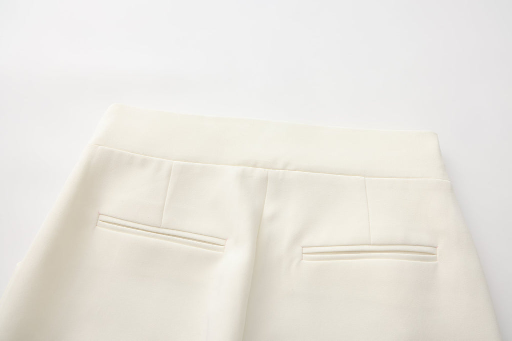 Off-White Bow Hollow Spliced Straight-Leg Pants