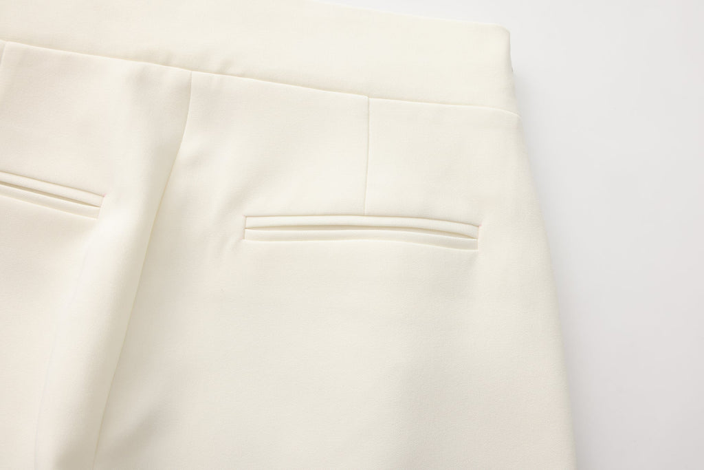Off-White Bow Hollow Spliced Straight-Leg Pants