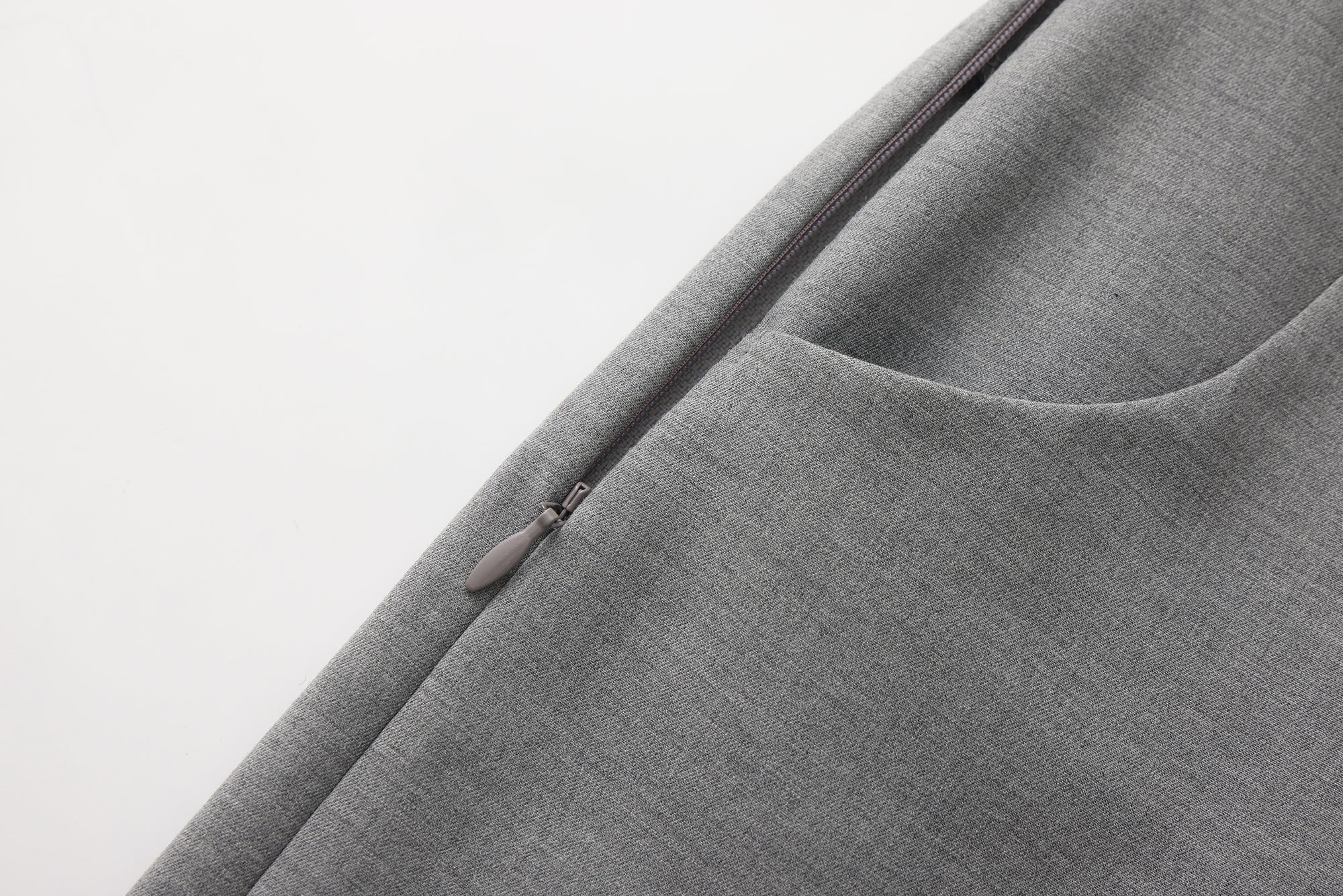 Warm Grey Bow Hollow Spliced Straight-Leg Pants