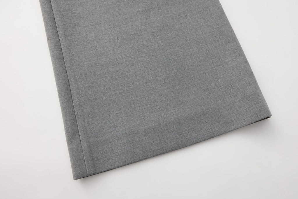 Warm Grey Bow Hollow Spliced Straight-Leg Pants