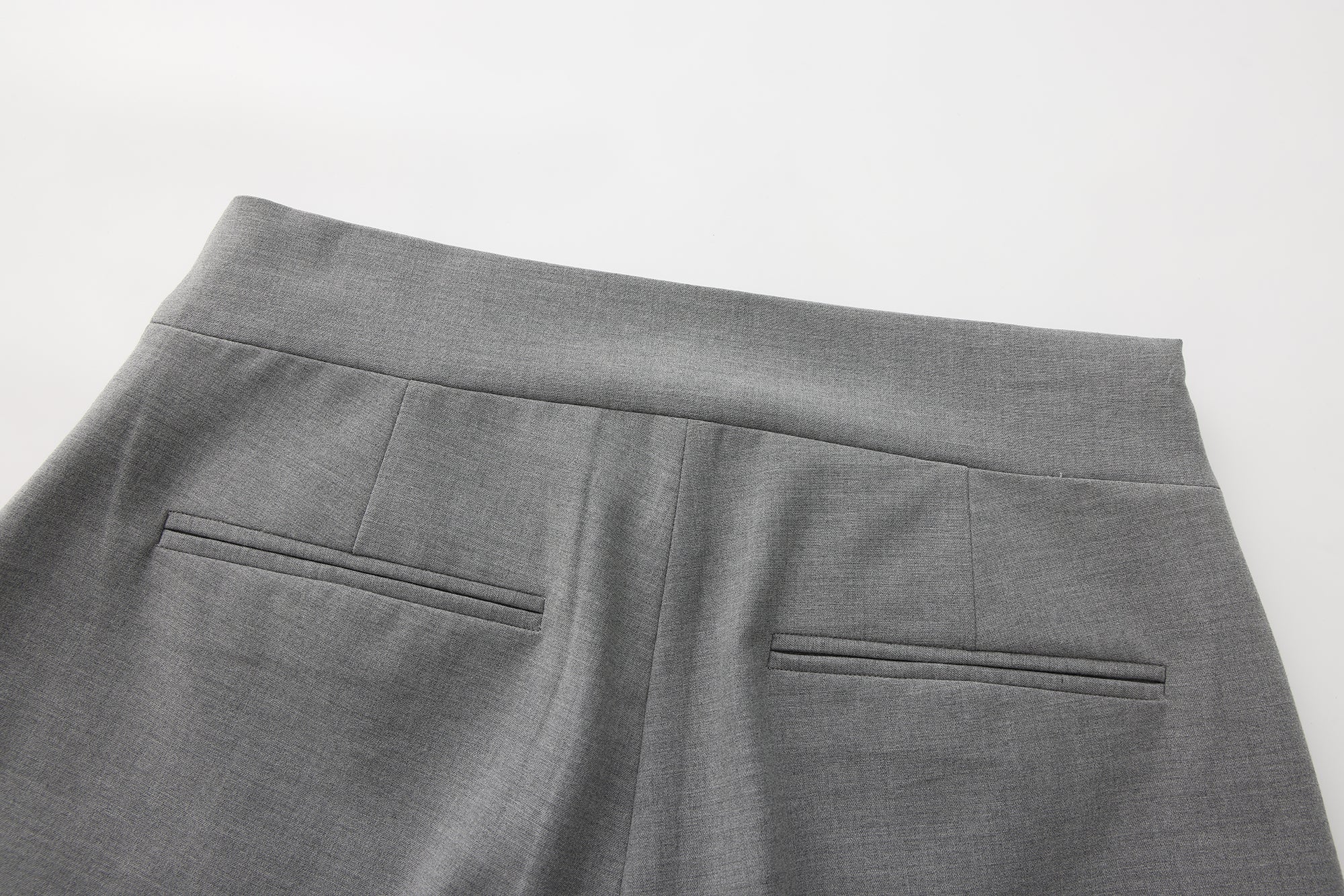 Warm Grey Bow Hollow Spliced Straight-Leg Pants