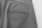 Warm Grey Bow Hollow Spliced Straight-Leg Pants