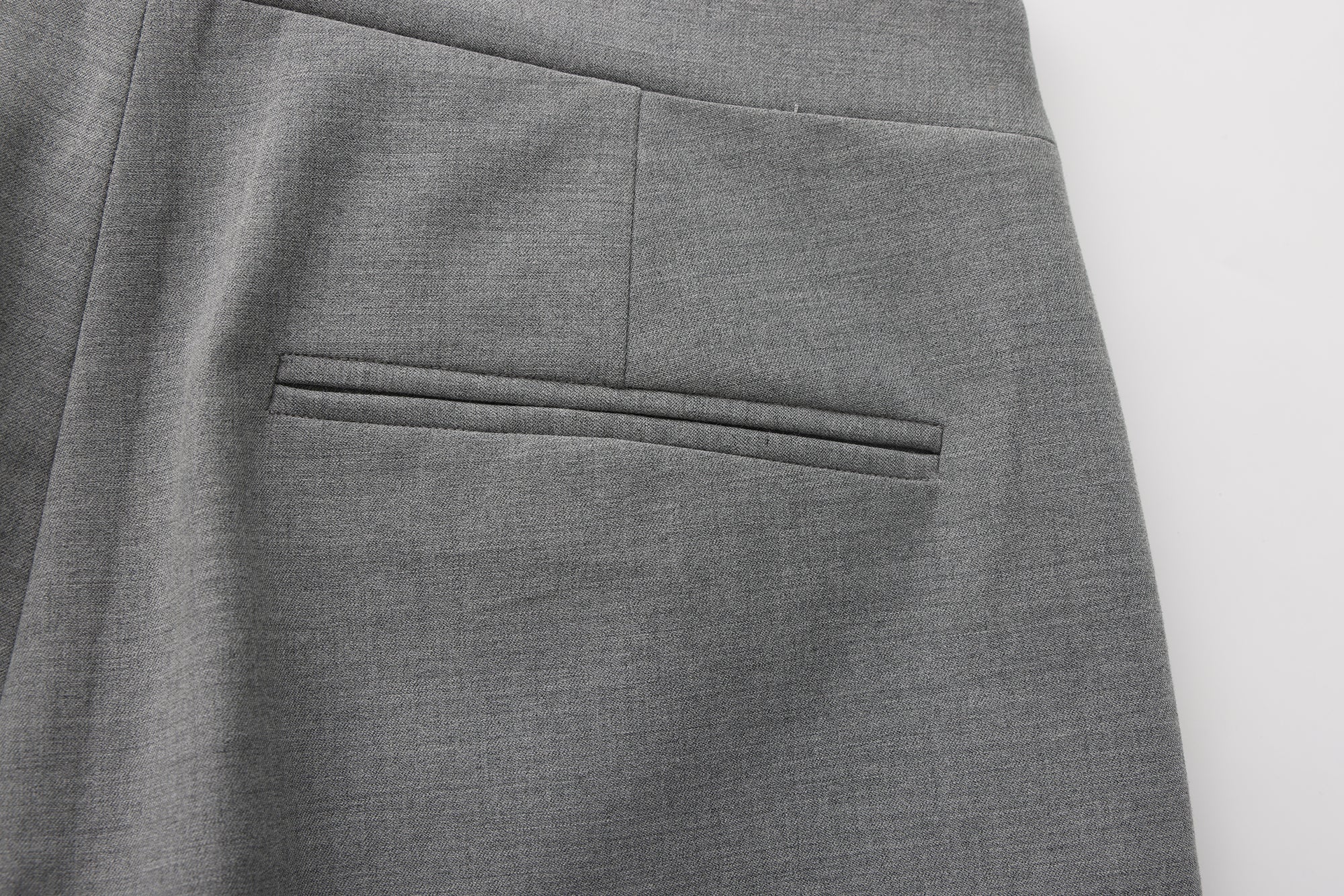 Warm Grey Bow Hollow Spliced Straight-Leg Pants