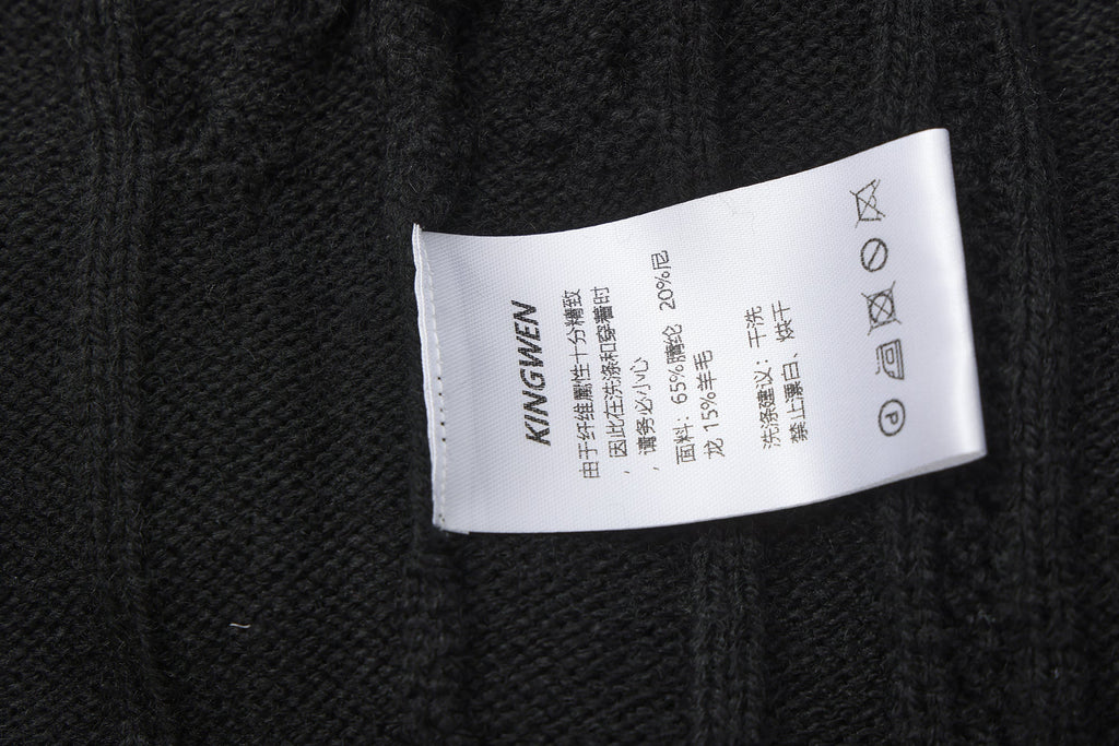Black Oversized Knit Chain Detail Gold Button Cardigan Coat