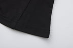 Black Cowl Neck Gold Button Ribbon Blouse