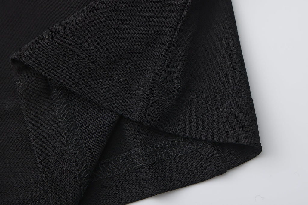 Black Cowl Neck Gold Button Ribbon Blouse