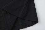 Black Cowl Neck Gold Button Ribbon Blouse