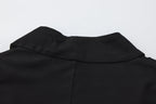 Black Cowl Neck Gold Button Ribbon Blouse