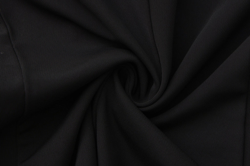 Black Cowl Neck Gold Button Ribbon Blouse