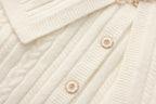 White Iris Pearl Knit Cape Cardigan / Pants