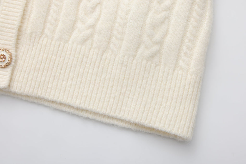 White Iris Pearl Knit Cape Cardigan / Pants