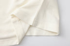 White Cowl Neck Gold Button Ribbon Blouse