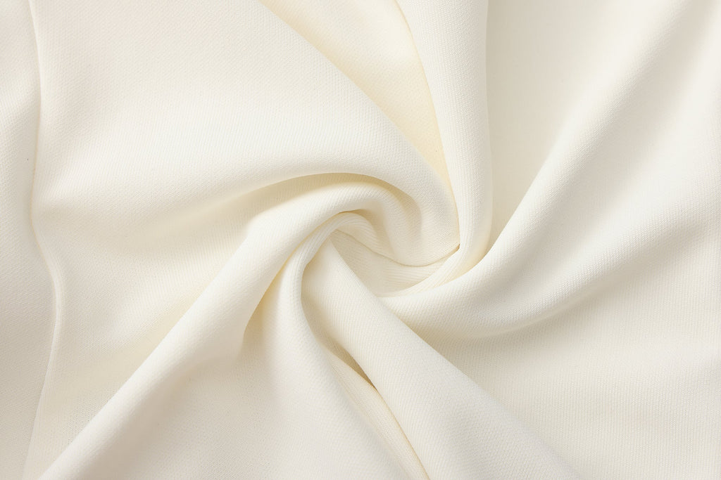 White Cowl Neck Gold Button Ribbon Blouse