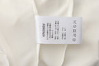 White Cowl Neck Gold Button Ribbon Blouse
