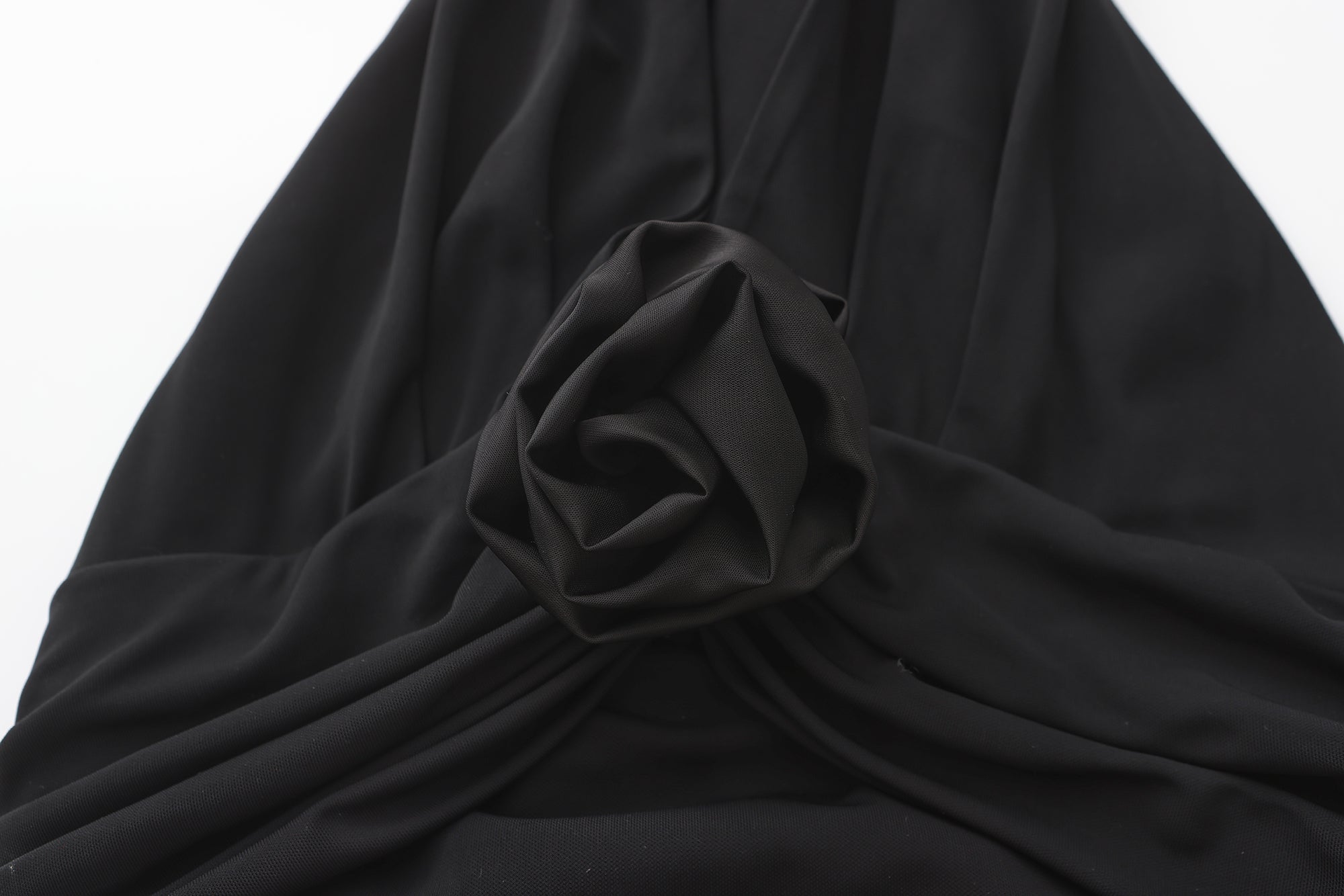 Black Halter Santin Dress