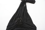 Black Halter Santin Dress