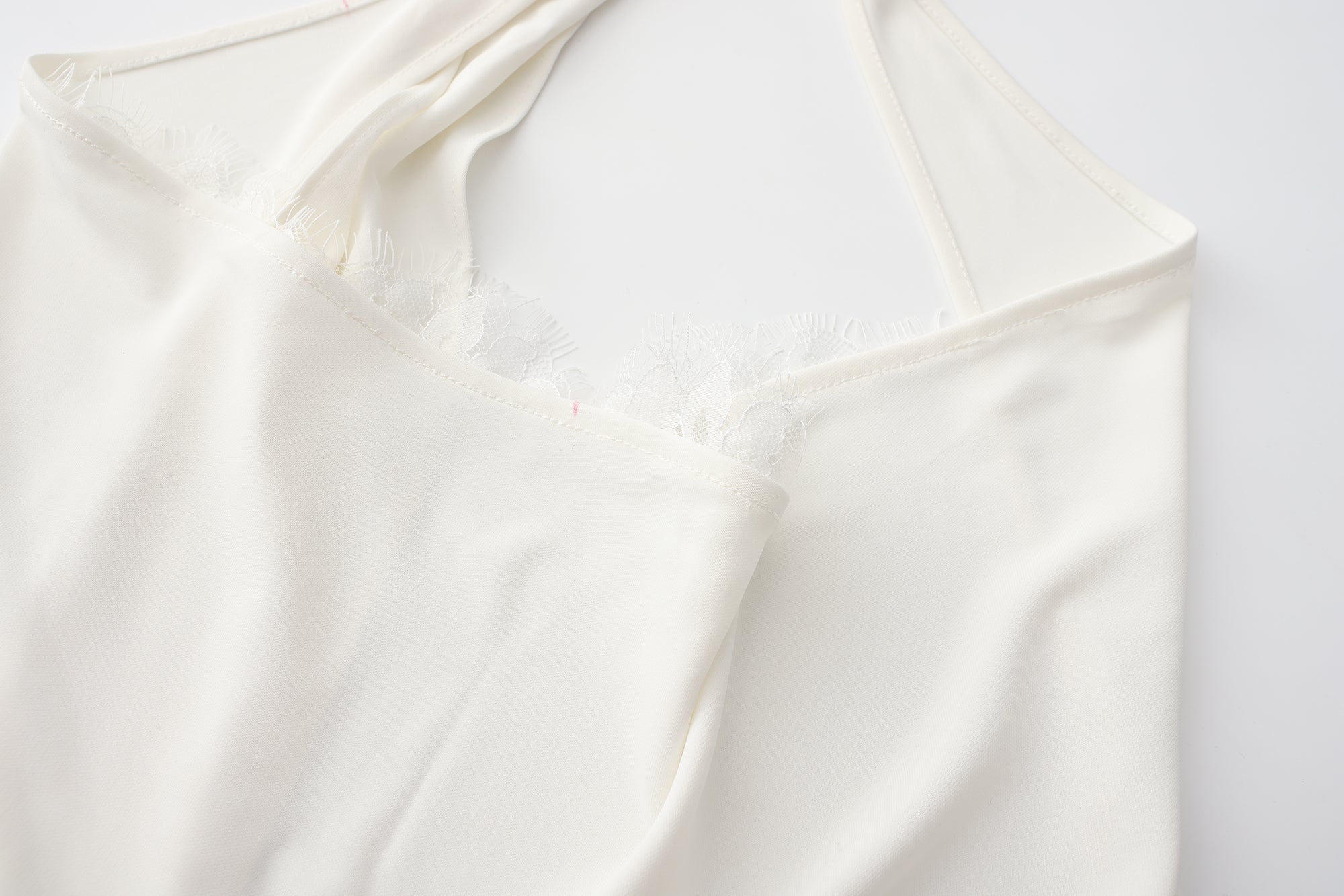 White Satin Halter Top