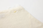 White Lace Panel Shell Knit Cardigan