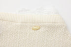 White Lace Panel Shell Knit Cardigan