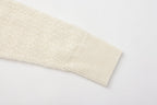 White Lace Panel Shell Knit Cardigan