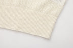 White Lace Panel Shell Knit Cardigan