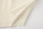 White Lace Panel Shell Knit Cardigan