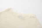 White Lace Panel Shell Knit Cardigan