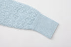 Blue Lace Panel Shell Knit Cardigan