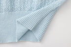 Blue Lace Panel Shell Knit Cardigan