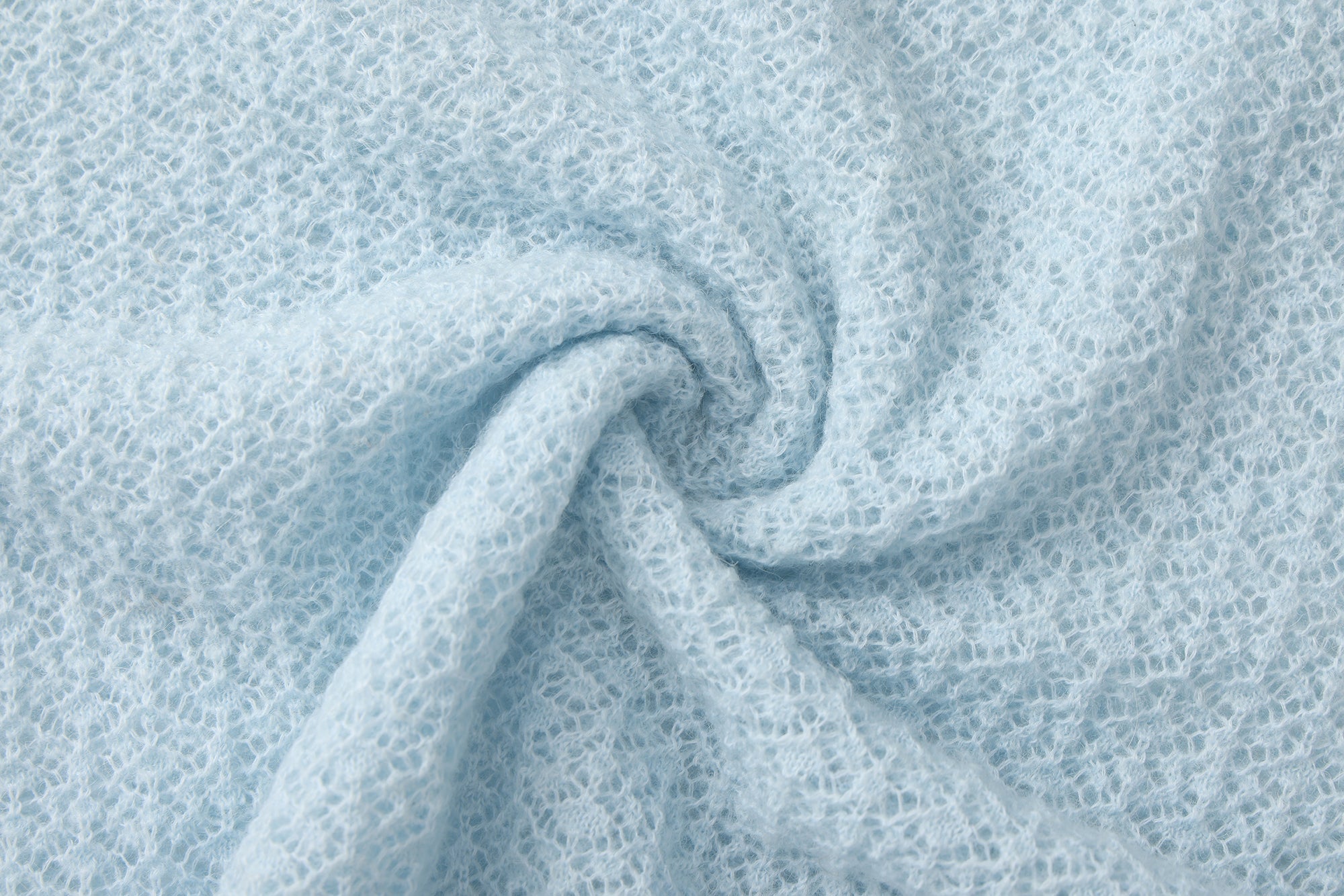 Blue Lace Panel Shell Knit Cardigan