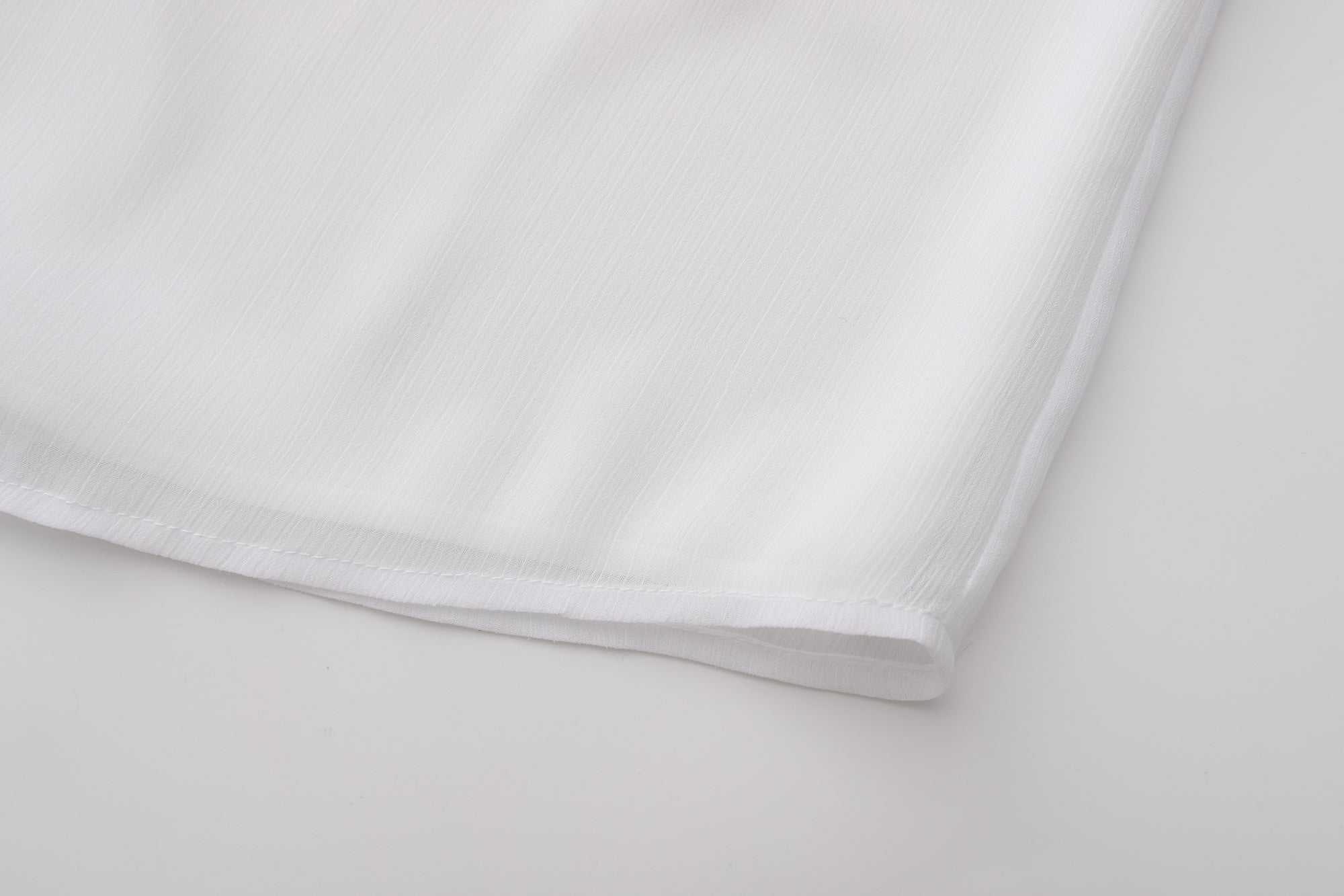 White V-neck Chiffon Shirt