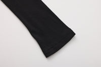Black Off-The-Shoulder Draped Halter Long-Sleeve Top