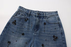 Straight-Leg Beaded Jeans