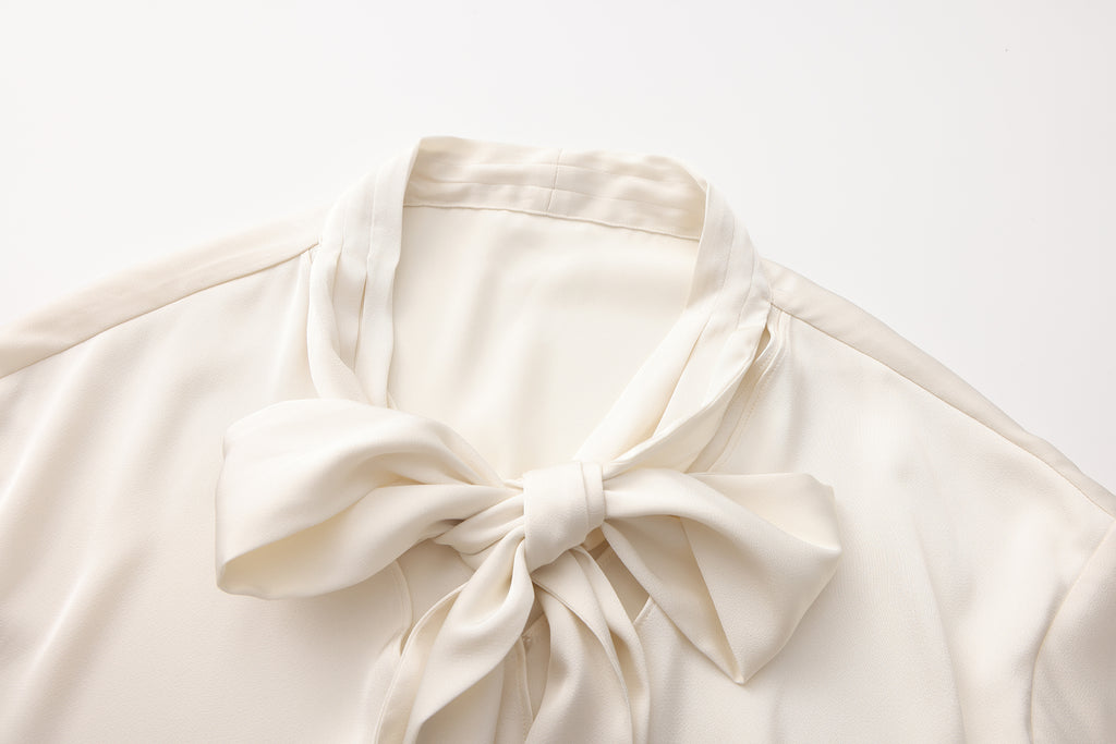 White Satin Ribbon Blouse
