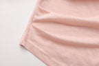 Pink Off-The-Shoulder Pleated Bow Ribbon Blouse
