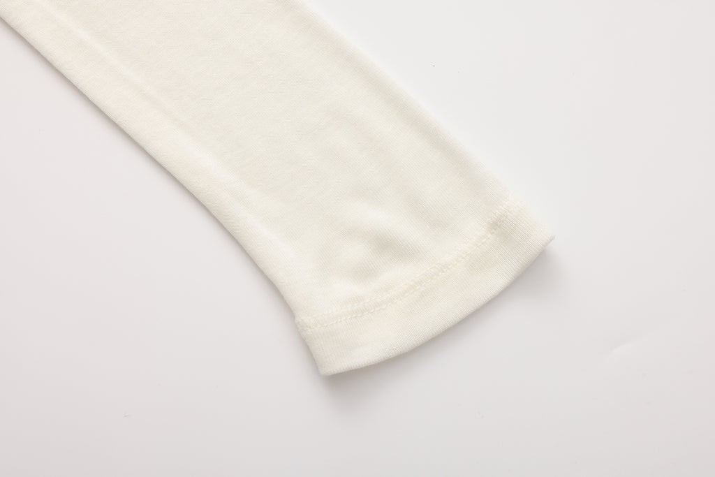 White Beaded Mock-Neck False Two-Piece Top